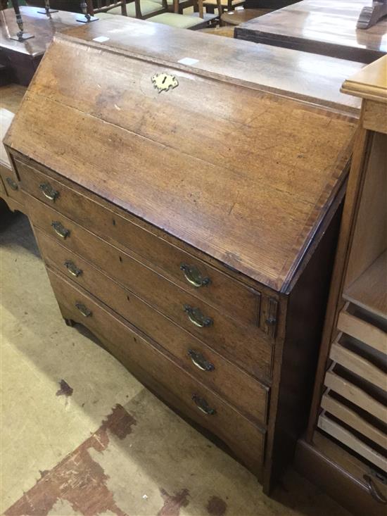 Georgian oak bureau(-)